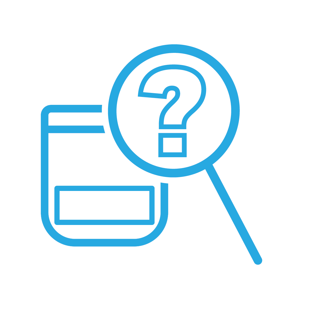 Artboard 1 copy 4 - Certified Laboratories Magnifying glass, question mark, and food sample icons.