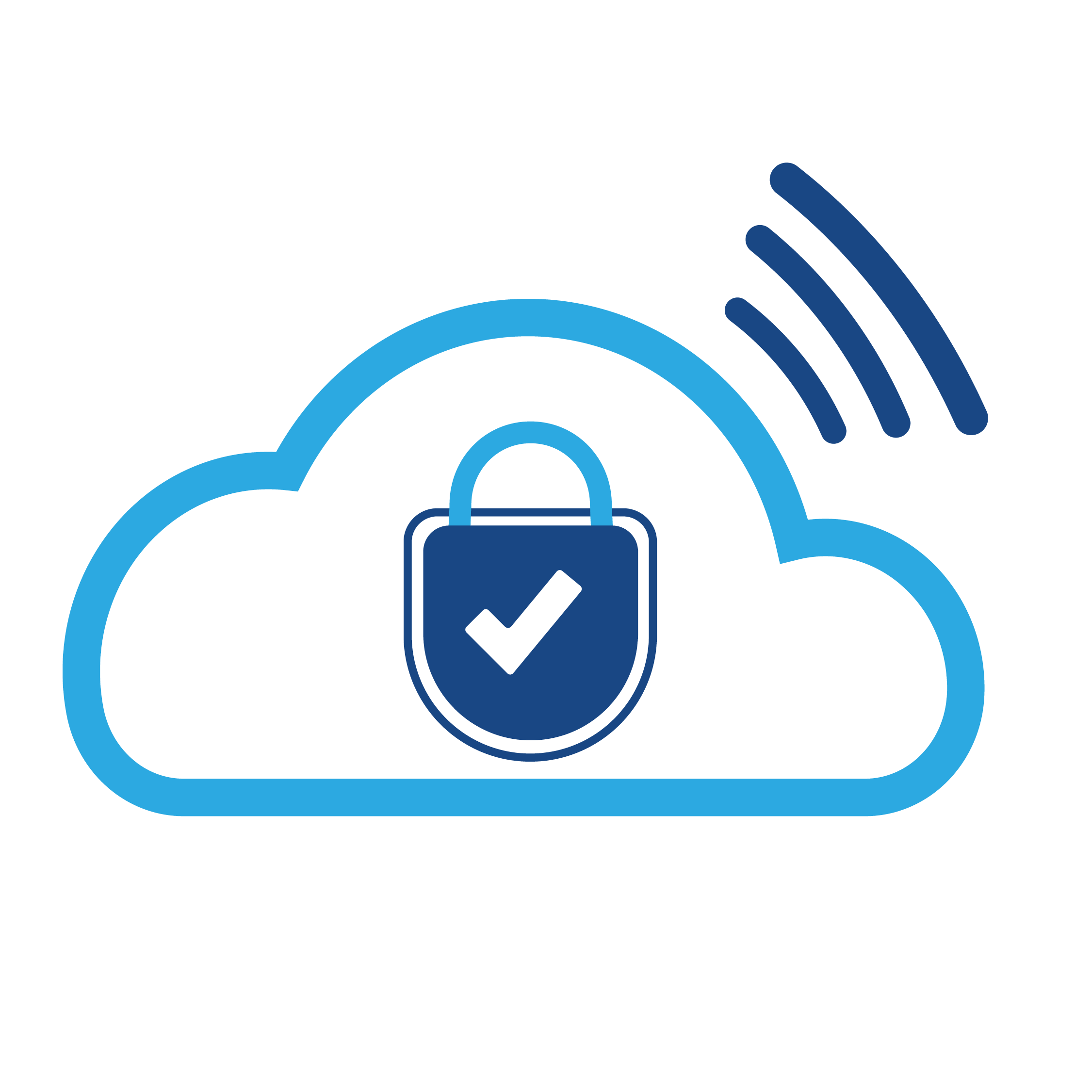 Graphic of cloud and lock icon.