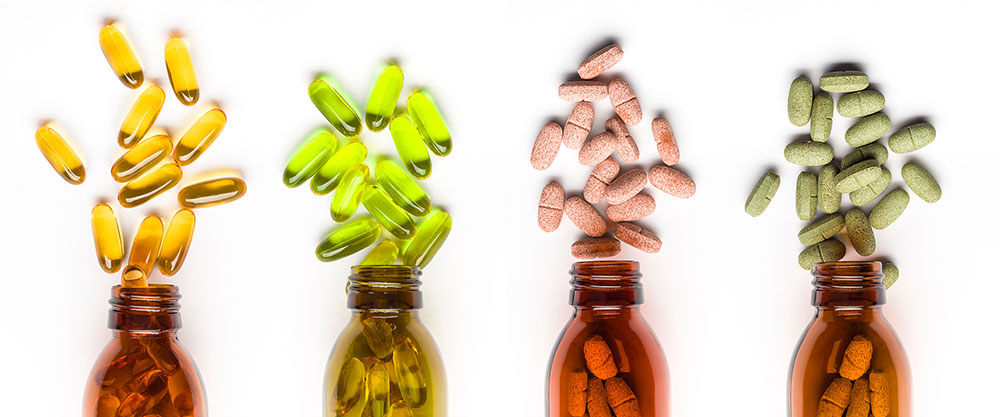 Supplements in bottles